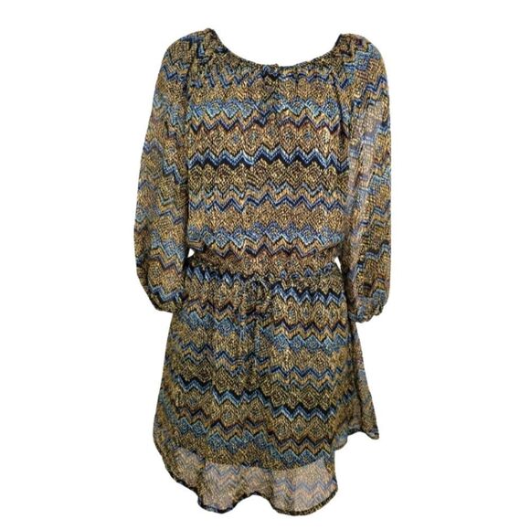 EC MIMI CHICA SHEER CHEVRON DRESS SZ.L - Picture 1 of 5